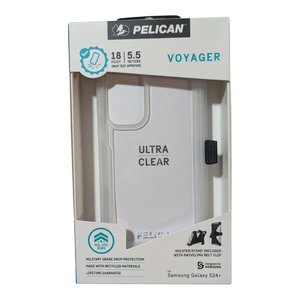 K8. Pelican Voyager Holster Case For Samsung Galaxy S24+ - Clear